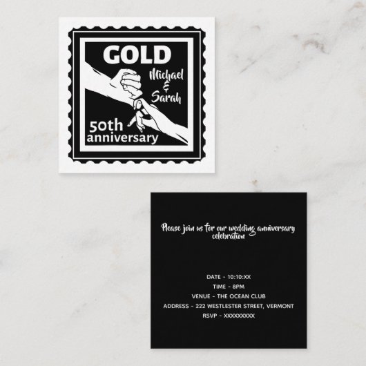 金結婚金記念日50日 エンクロージャーカード (正面/裏面)