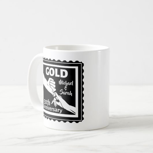 金結婚金記念日50日 コーヒーマグカップ (正面左)