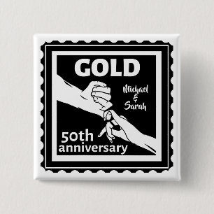 金結婚金記念日50日 缶バッジ