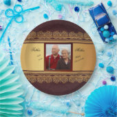 金結婚金記念日50th宝 ペーパープレート (パーティー)