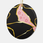 金継ぎのオーナメント 桜のアクセント付き セラミックオーナメント (左)