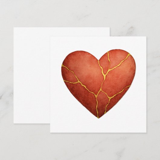 金継ぎのハート 招待状 (正面/裏面)