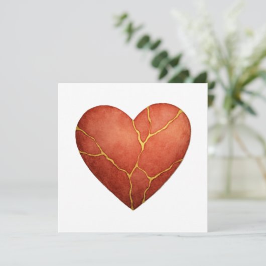 金継ぎのハート 招待状 (スタンド正面)