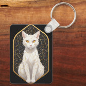 金継ぎ模様の白猫 🐾 キーホルダー (裏面)