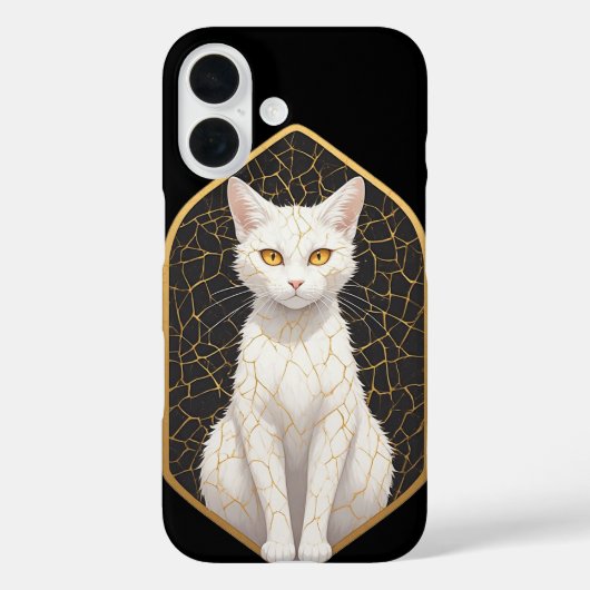 金継ぎ模様の白猫 🐾 Case-Mate iPhoneケース (裏面)