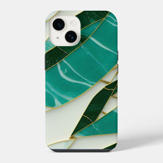 金継ぎ美学 翡翠大理石 iPhoneケース (裏面)