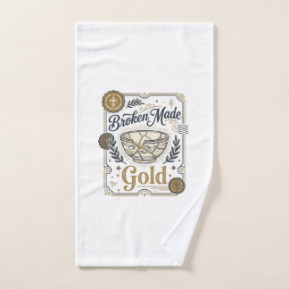 金継ぎ キリスト 修復された破損 陶器 キリスト教 信仰 ヴィンテージ ベクターアート Tシャツ デ ハンドタオル