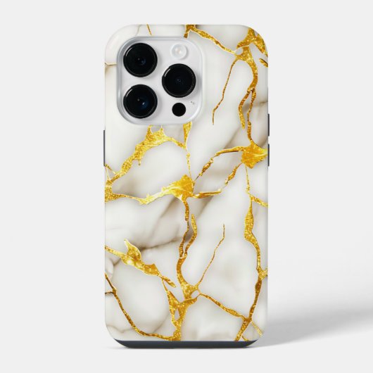 金継ぎ ホワイトゴールド iPhoneケース (裏面)