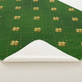 金緑のクローバーパターン シェルパブランケット (3/4)