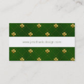 金緑のクローバーパターン 名刺 (裏面)