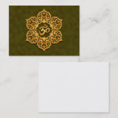 金緑の花柄Om 名刺 (正面/裏面)