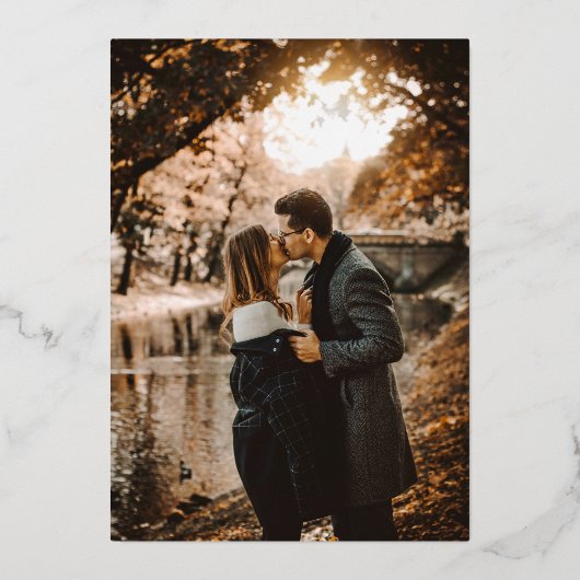 金縁ど箔の表の番号写真 箔招待状 (裏面)