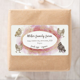 金縁ど金モダンピンクエッグカートンラベル ラベル