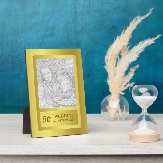 金縁ど50結婚周年 フォトプラーク (側面)