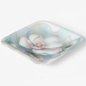 金縁の白いマグノリア花 ペーパープレート (傾斜あり)