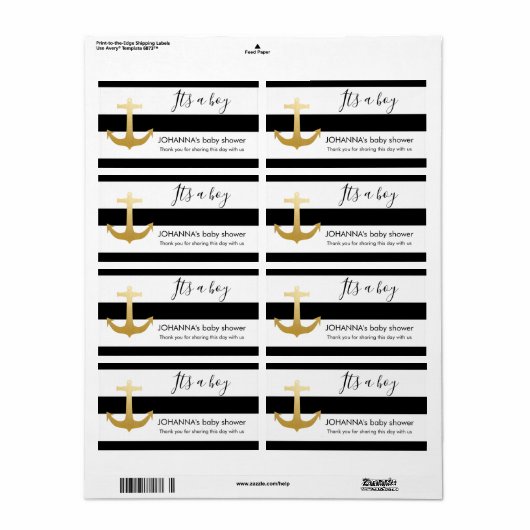 金航海のフェイク箔いかりウォーターボトルの好み ラベル (フルシート)