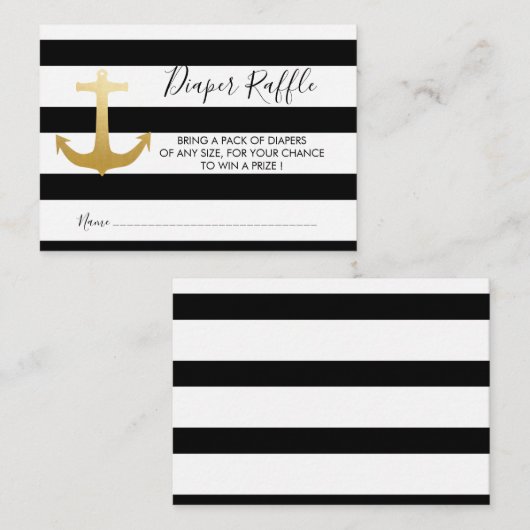 金航海のフェイク箔いかり | おむつラッフル エンクロージャーカード (正面/裏面)