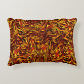 金色で鮮やかな赤いテクスチャ アクセントクッション (正面)