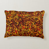 金色で鮮やかな赤いテクスチャ アクセントクッション (裏面)