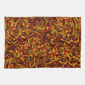 金色で鮮やかな赤いテクスチャ キッチンタオル (横)