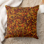 金色で鮮やかな赤いテクスチャ クッション (ブランケット)