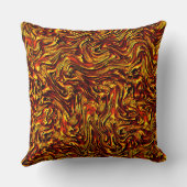 金色で鮮やかな赤いテクスチャ クッション (裏面)