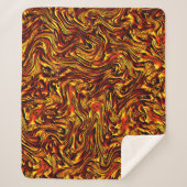 金色で鮮やかな赤いテクスチャ シェルパブランケット (正面)