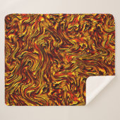 金色で鮮やかな赤いテクスチャ シェルパブランケット (正面(横))