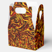 金色で鮮やかな赤いテクスチャ フェイバーボックス (オープン)