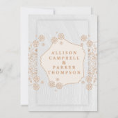 金色と白色の結婚式招待状 招待状 (裏面)