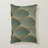 金色と緑色のcを使用したジオメトリのシームレスなパターン アクセントクッション (正面(垂直))