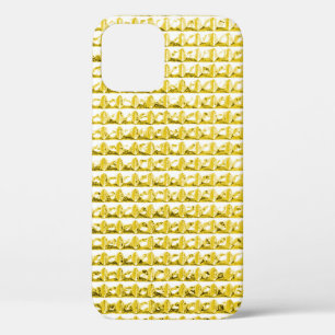 金色と黒のガラスの表面。  iPhone 12ケース