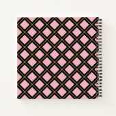 金色と黒のダイヤモンドパターン ノートブック (裏面)