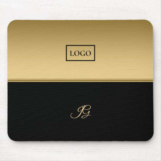 金色と黒の背景 マウスパッド (正面)