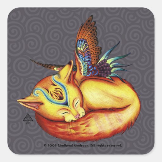 金色に似たサンスクエアステッカー スクエアシール (正面)