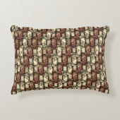 金色に染まった刻まれた茶色の長方形 アクセントクッション (正面)
