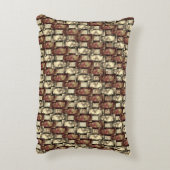 金色に染まった刻まれた茶色の長方形 アクセントクッション (裏面(縦))