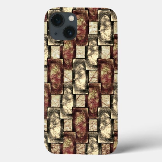 金色に染まった刻まれた茶色の長方形 Case-Mate iPhoneケース (裏面)