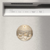 金色に輝く冬の憩いの場 マグネット (インサイチュ (食洗機))