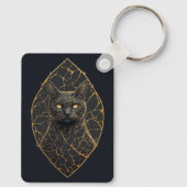 金色のひび割れた猫の顔の装飾アクセント 🐾 キーホルダー (裏面)