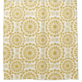 金色のひまわり模様 シャワーカーテン (正面)