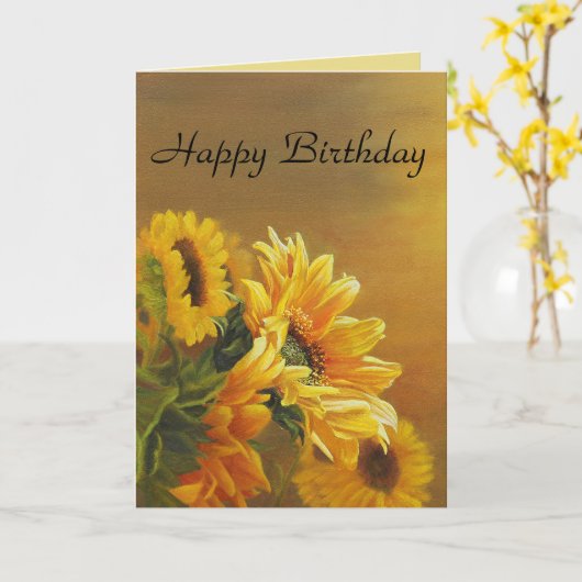 金色のひまわり カード (黄色い花)