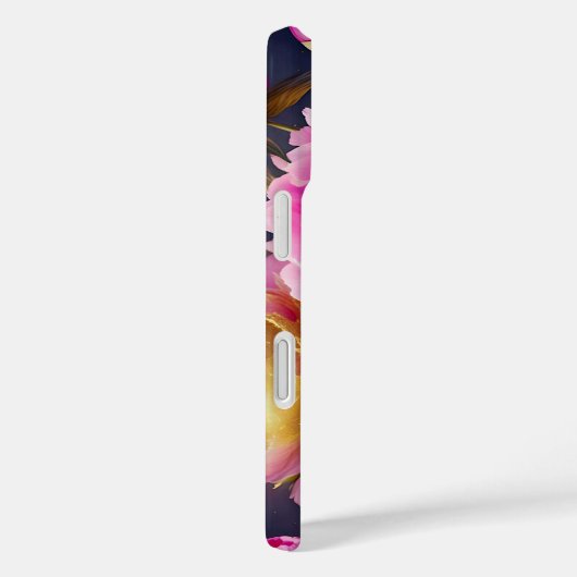 金色のアクセントを持つ豪華なピンクの牡丹 Case-Mate iPhoneケース (裏面 / 右)