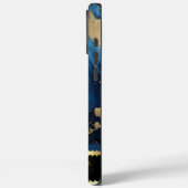 金色のアクセントを持つ青い大理石 Case-Mate iPhoneケース (裏面 / 左)