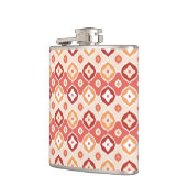 金色のイカットの幾何パターン フラスク (左)