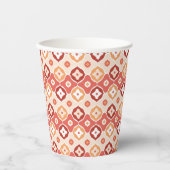 金色のイカットの幾何学模様 紙コップ (正面)