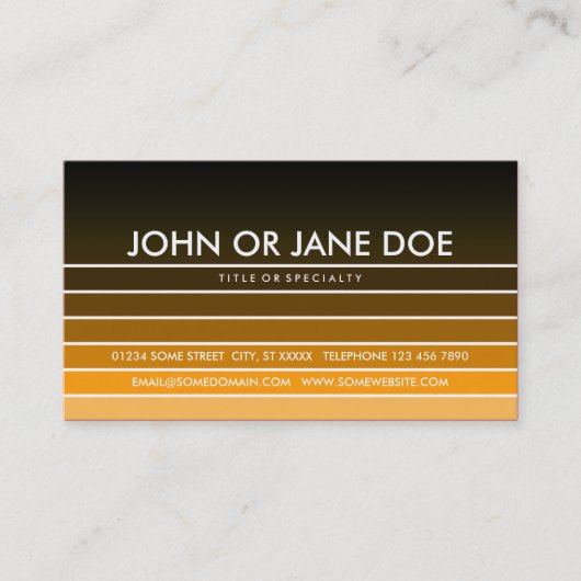 金色のオレンジ色 名刺 (正面)