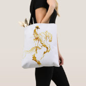 金色のカウボーイの馬上絵 トートバッグ (クローズアップ)