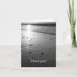 金色のガラス色の砂のグレースケールサンキューカード サンキューカード