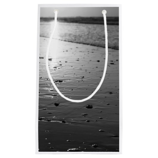 金色のガラス色の砂のグレースケール スモールペーパーバッグ (正面)